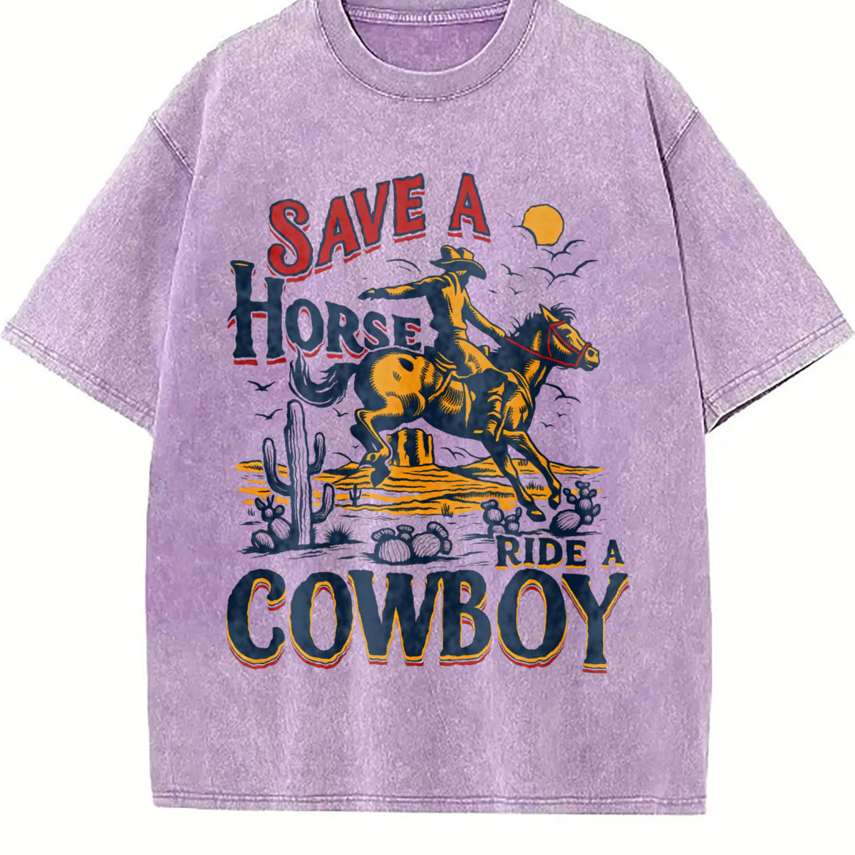 Save A Horse Ride A Cowboy Vintage Washed T-Shirt - product view