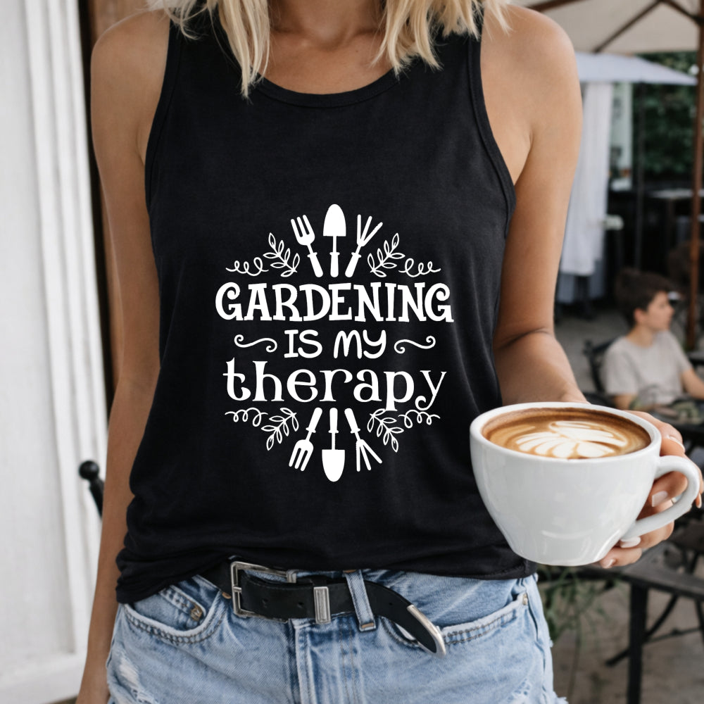 Gardening Is My Therapy Women's Tank Top - Black