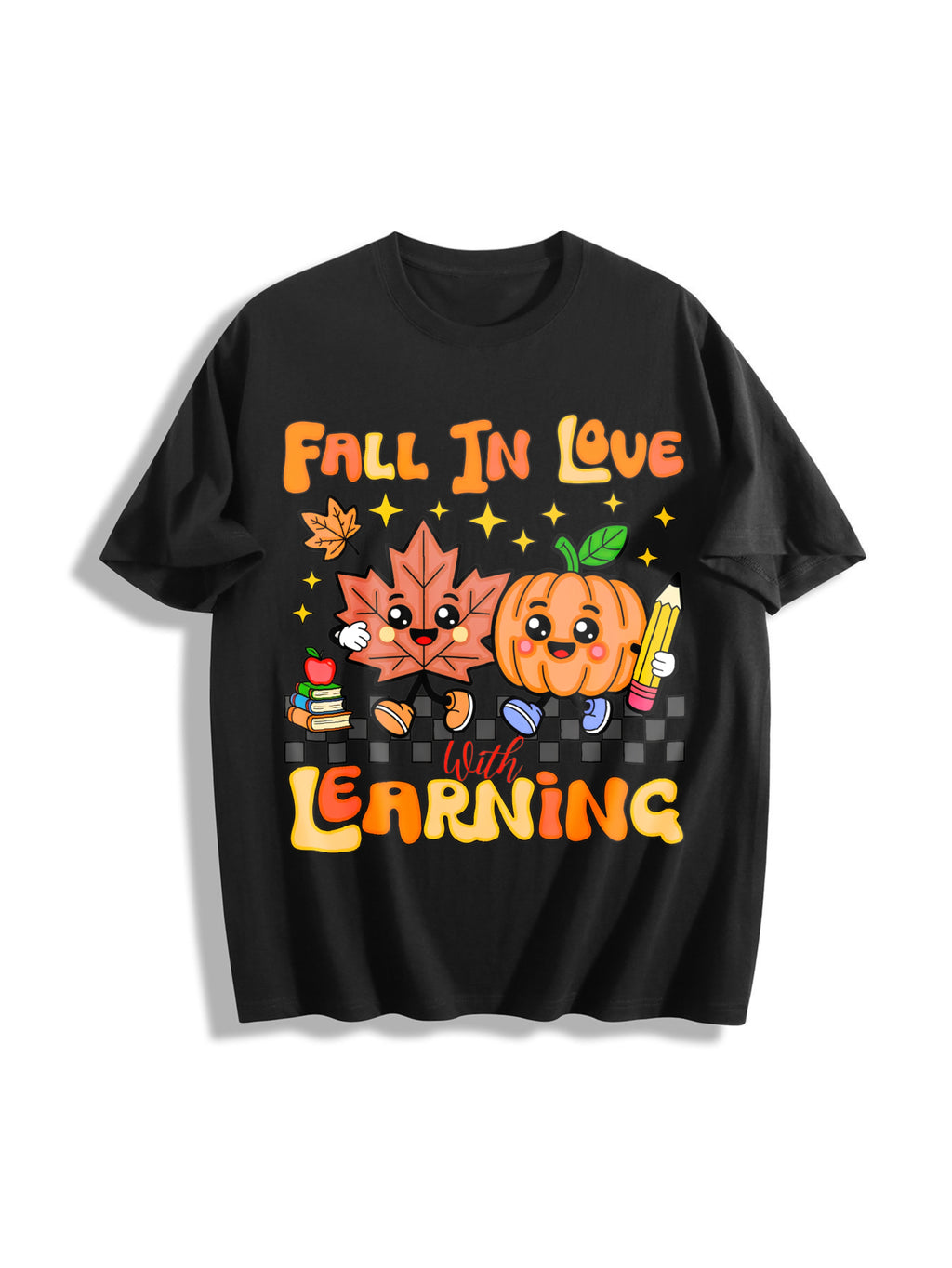 Teacher Fall Cotton T-Shirt - Black