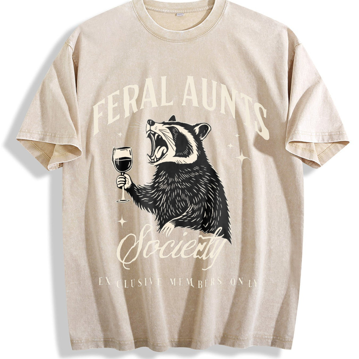 Feral Aunts Society Vintage Washed T-Shirt - Beige