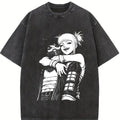 Dabi x Toga My Hero Academia  Anime Double Printed Vintage Washed Tee Unisex Oversize Anime Manga Washed Heavyweight Cotton T-shirt boyfriend  tees wicked  merchandise