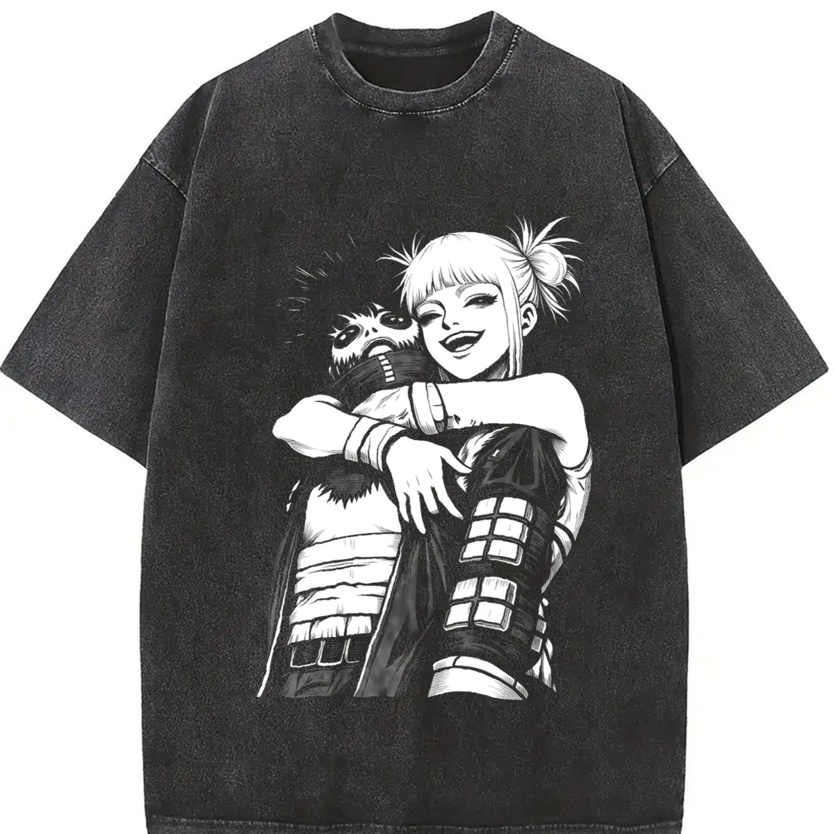 Dabi x Toga My Hero Academia  Anime Double Printed Vintage Washed Tee Unisex Oversize Anime Manga Washed Heavyweight Cotton T-shirt boyfriend  tees wicked  merchandise