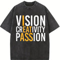 Funny  Shirts, Vision Creativity Passion T-Shirt Cotton Casual Fashion  Smooth Top Basic Streetwear