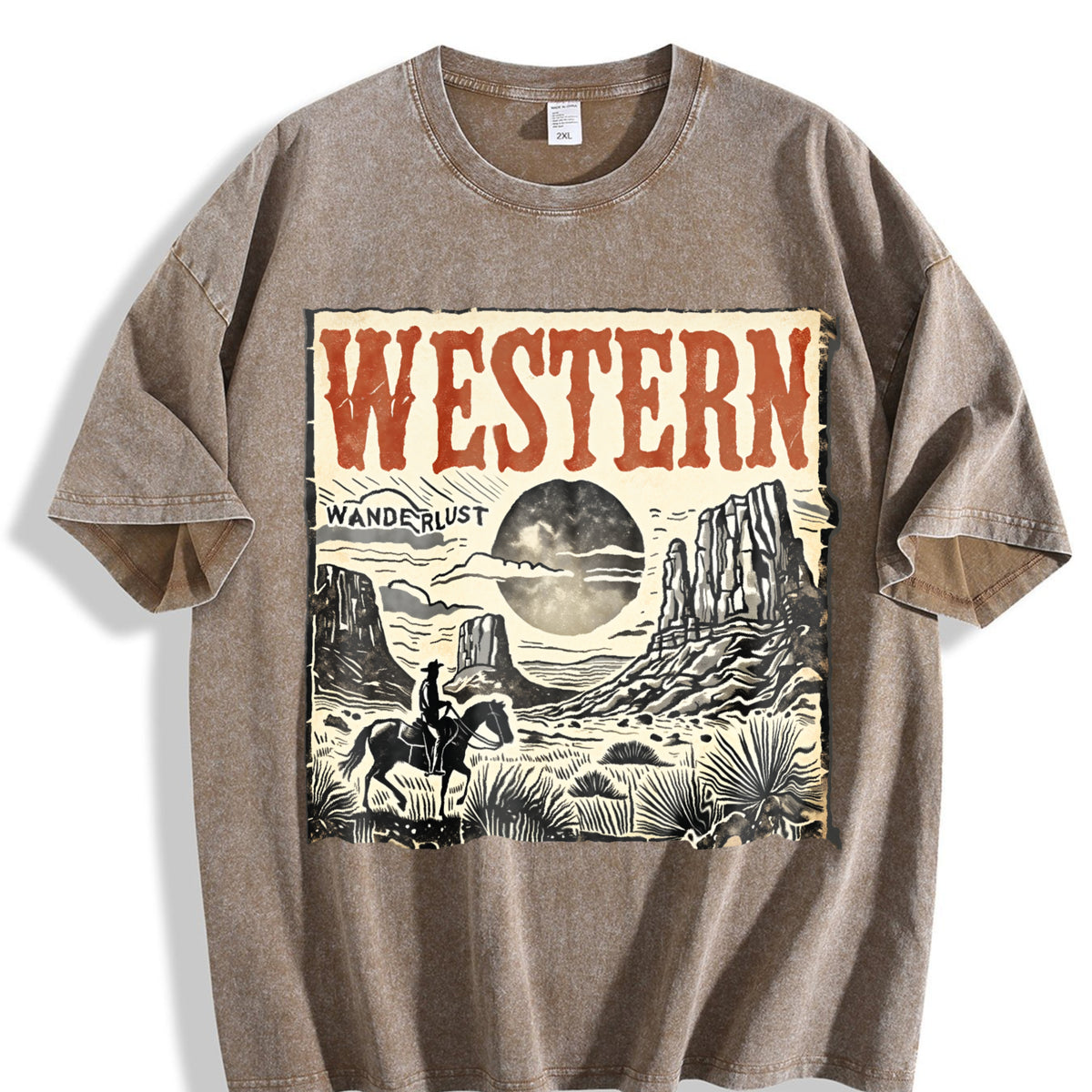 Western Wanderlust 90s Vintage Washed T-Shirt - product view