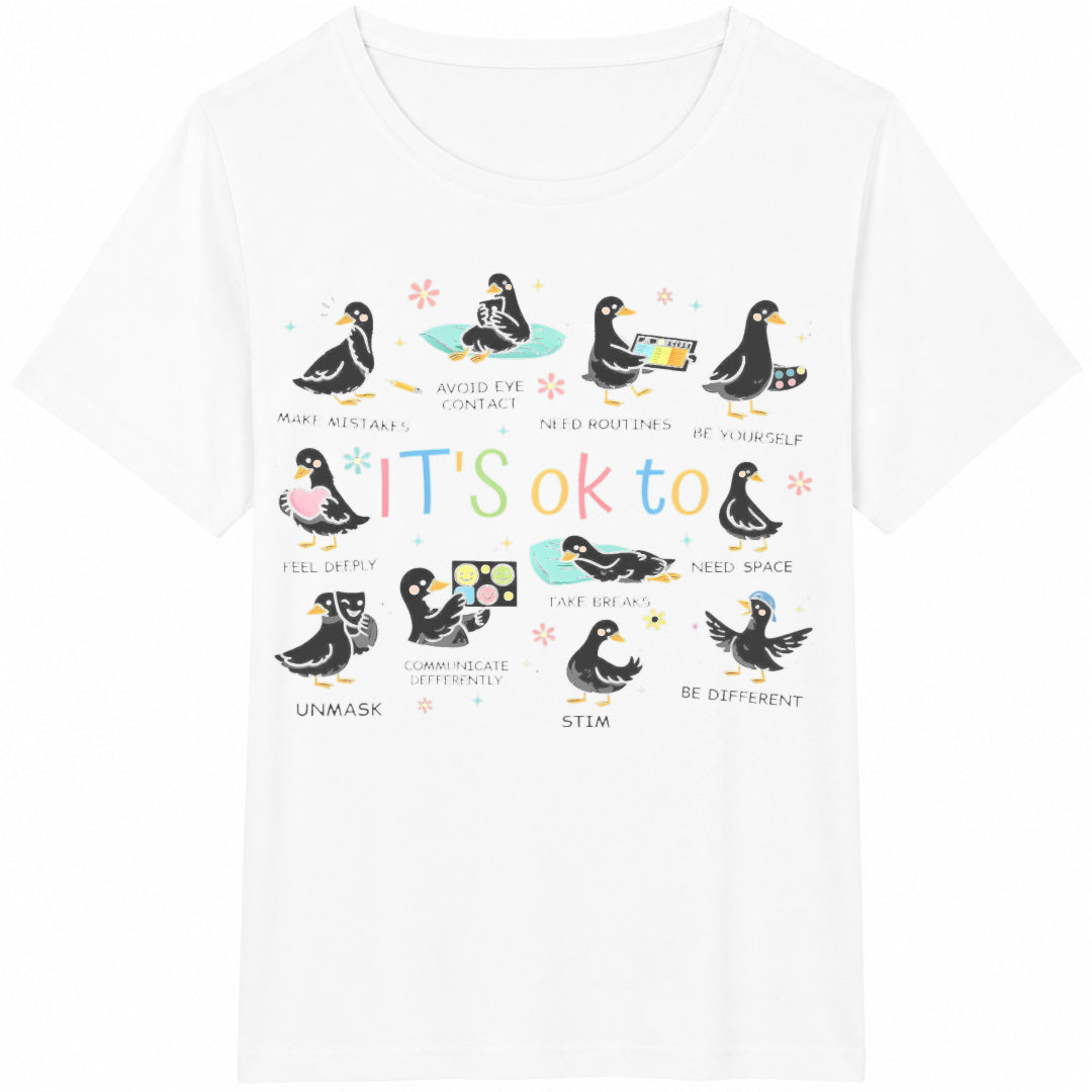 It's Ok To Be Different Autism Goose Education Teacher Cotton T-Shirt - product view