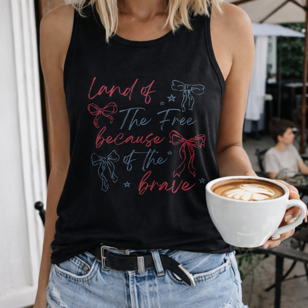 Land Of The Free Because Of The Brave Women's Tank Top - Black