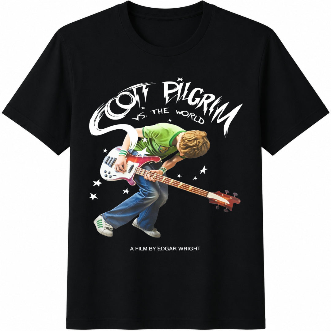 Scott Pilgrim Vs The World Movie S-5xl Cotton T-Shirt - Black