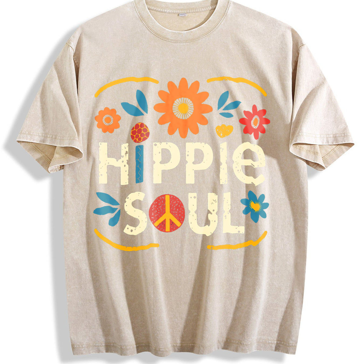 Bold Vintage Washed T-Shirt - Beige