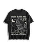 Funny Crows Before Bros Cotton T-Shirt - Black
