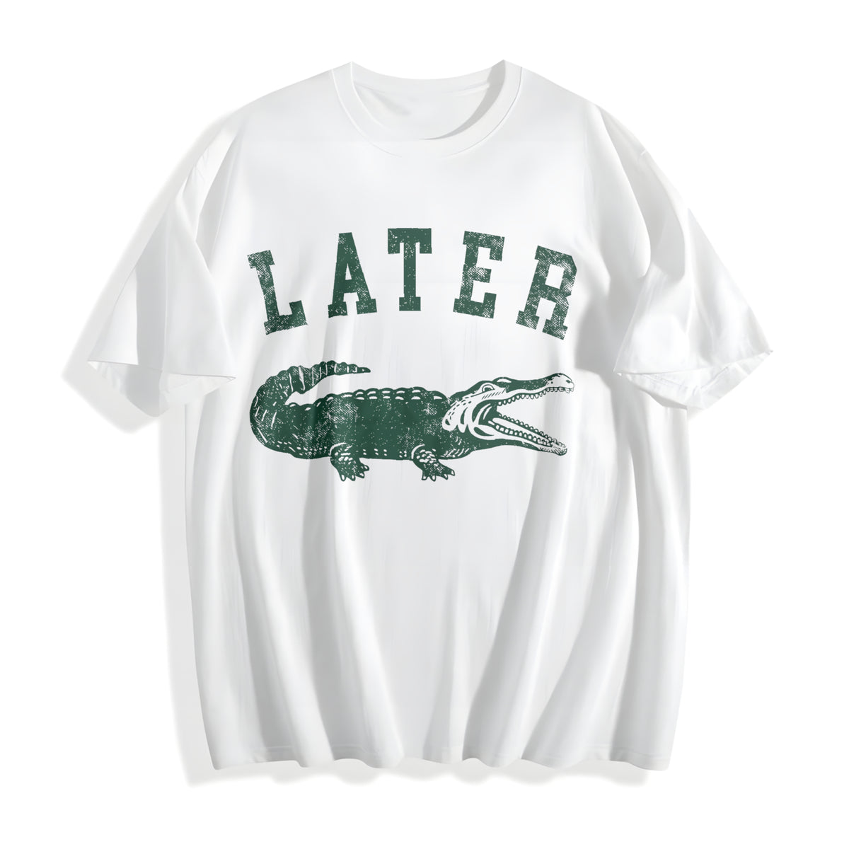 Later Alligator Funny Gator Joke Saying For Guys Funny Cool Cotton T-Shirt - product view