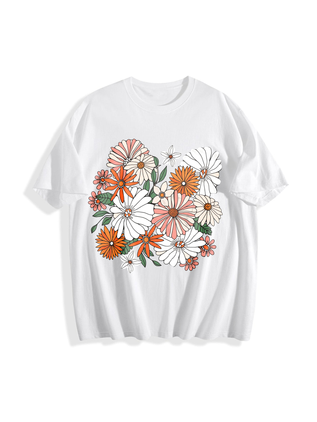 Boho Chic Wildflower Floral Cotton T-Shirt - product view