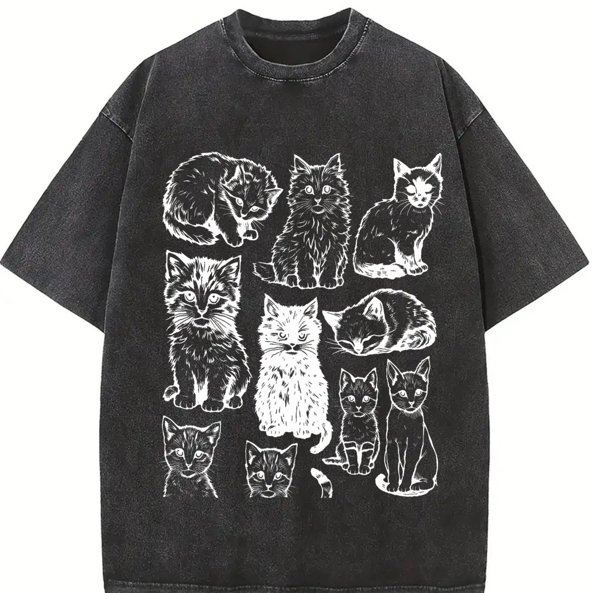 Cats 90s Vintage Tattoo Style Tshirt, Retro Comfort Colors Y2k Kitten Shirt, Cat Lovers Gift, Cute Cat Shirts,Nature Unisex Adult Pet Shirt