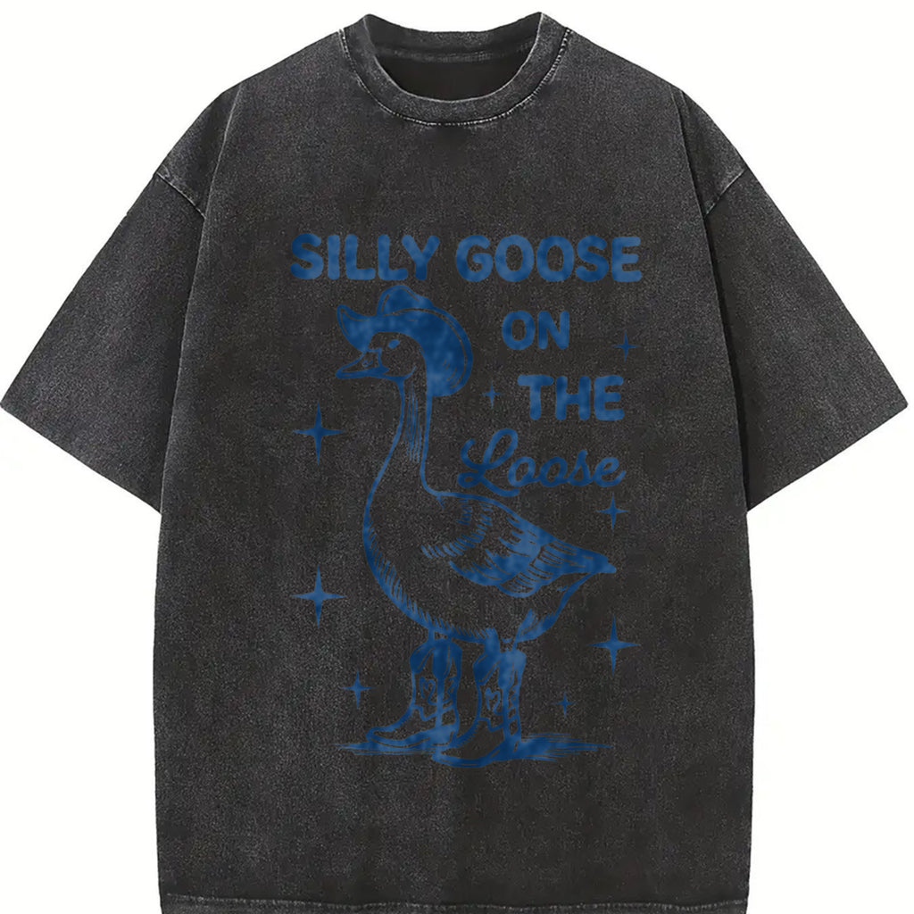 Retro Silly Goose Tshirt, Silly Goose On The Loose, Funny Cowgirl Shirt, Funny Western Tee, Funny Graphic Tee, 90s Aesthetic Top Womenswear Summer