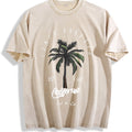 Palm Tree Vintage Washed T-Shirt - Beige