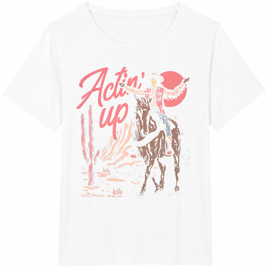 Actin' Up Cowgirl Cotton T-Shirt - product view
