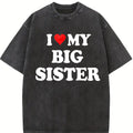 Heart Print Tee 100% Cotton I Love My Big Sister