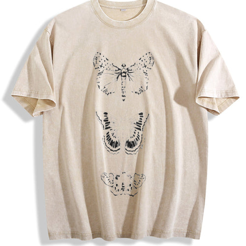-fitting Vintage Washed T-Shirt - Beige
