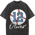 [Pls Note Custom] Comfort Colors Baseball Shirt, Personalized Baseball T-Shirt Name and Number, Sports Mom, Game Day Tee