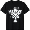 Cartoon Money Eyes Crying Duck Cotton T-Shirt - Black