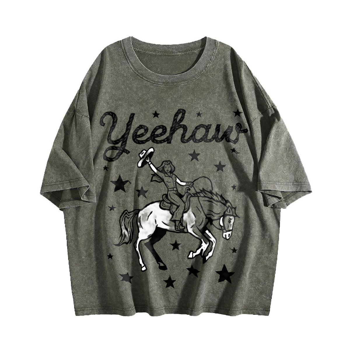 Yeehaw Cowgirl Rodeo Vintage Washed T-Shirt - product view