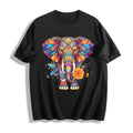 Elephant Cotton T-Shirt - Black