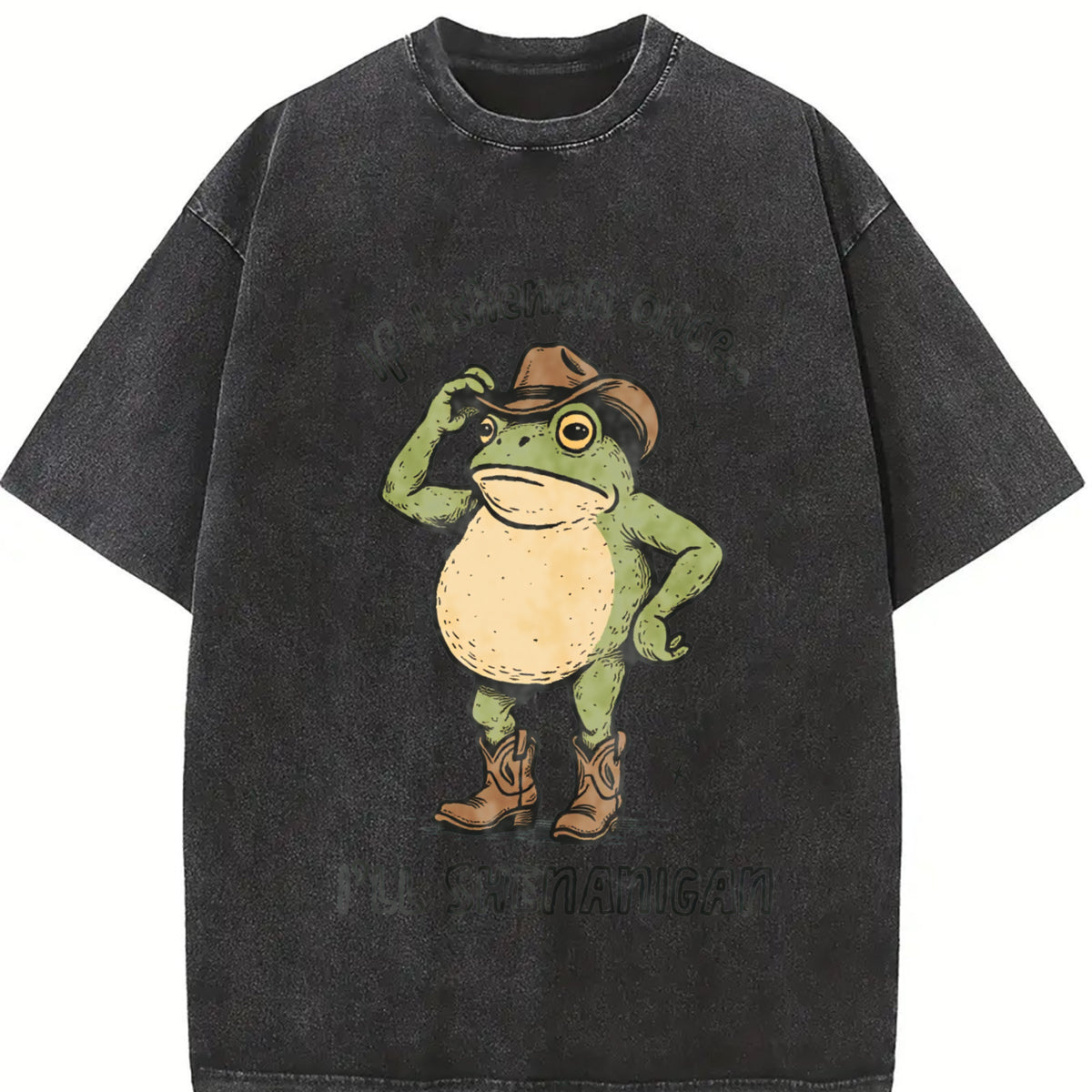 Comfort Colors Funny Shenanigan T-Shirt, If I Shenan Once I'll Shenanigan Shirt, Funny Mental Health Tee, Cowboy Frog Shirt, Trendy Animal Tee