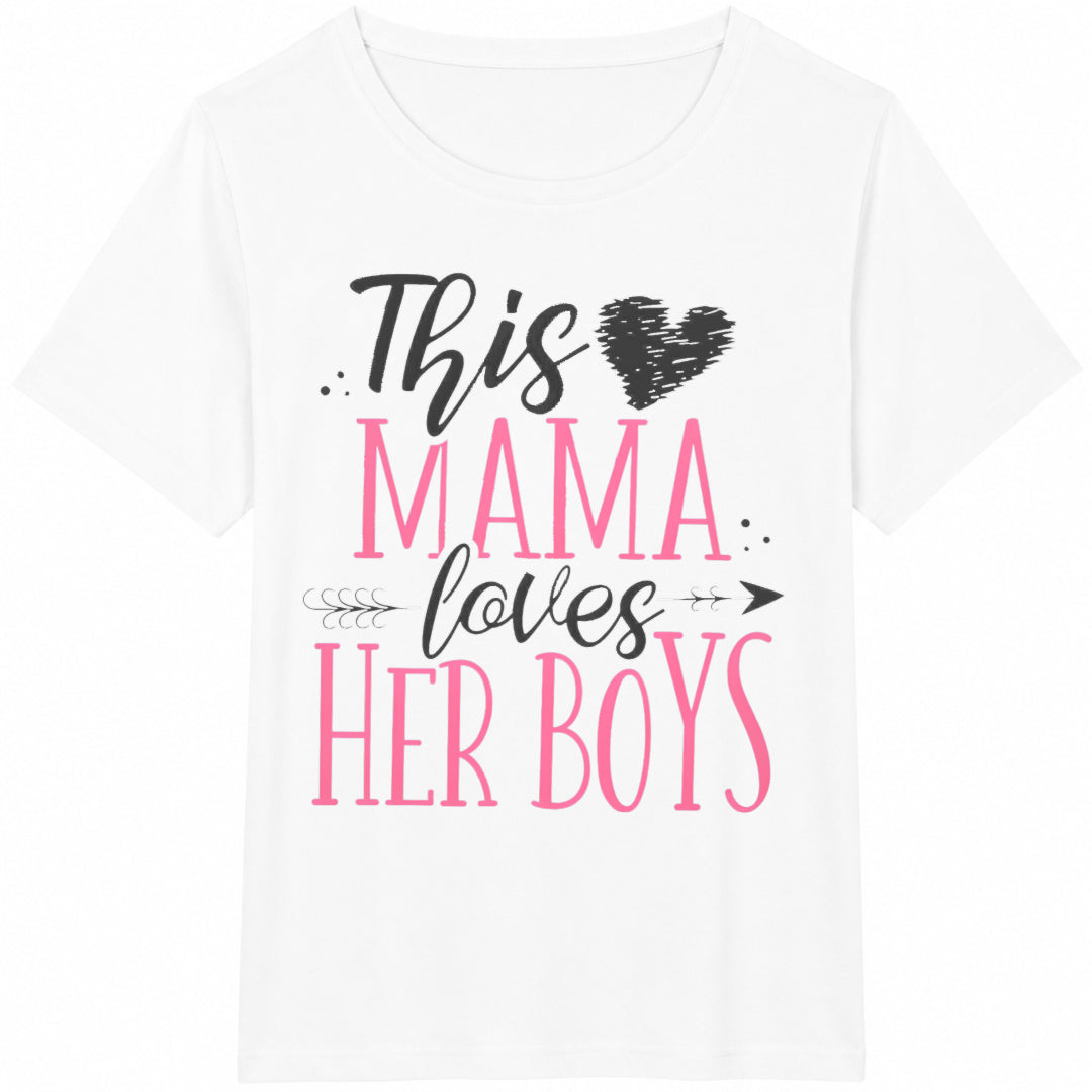 1piece Set-- Mom Loves Her - Birthday Present Cotton T-Shirt - product view
