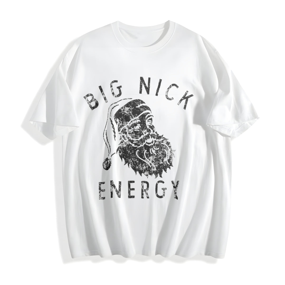 Big Nick Energy Funny Xmas Fat Santa Claus Saint Nicholas For Cotton T-Shirt - product view