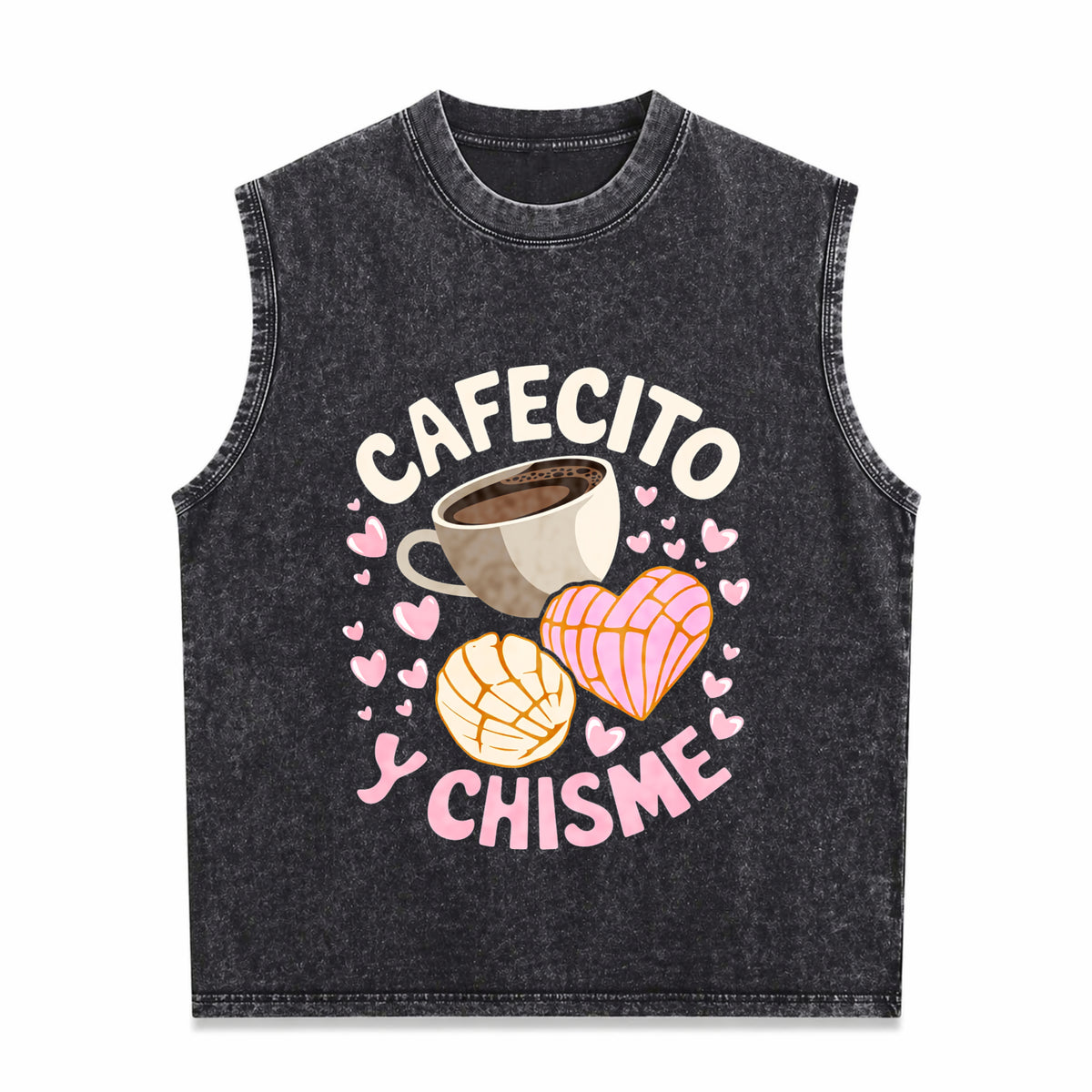 Latina Mexican Baked Concha Pastry Conchas Men's Washed Tank Top - Black