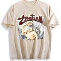 Cherub Emotion Rhinestone Tank Vintage Washed T-Shirt - Beige