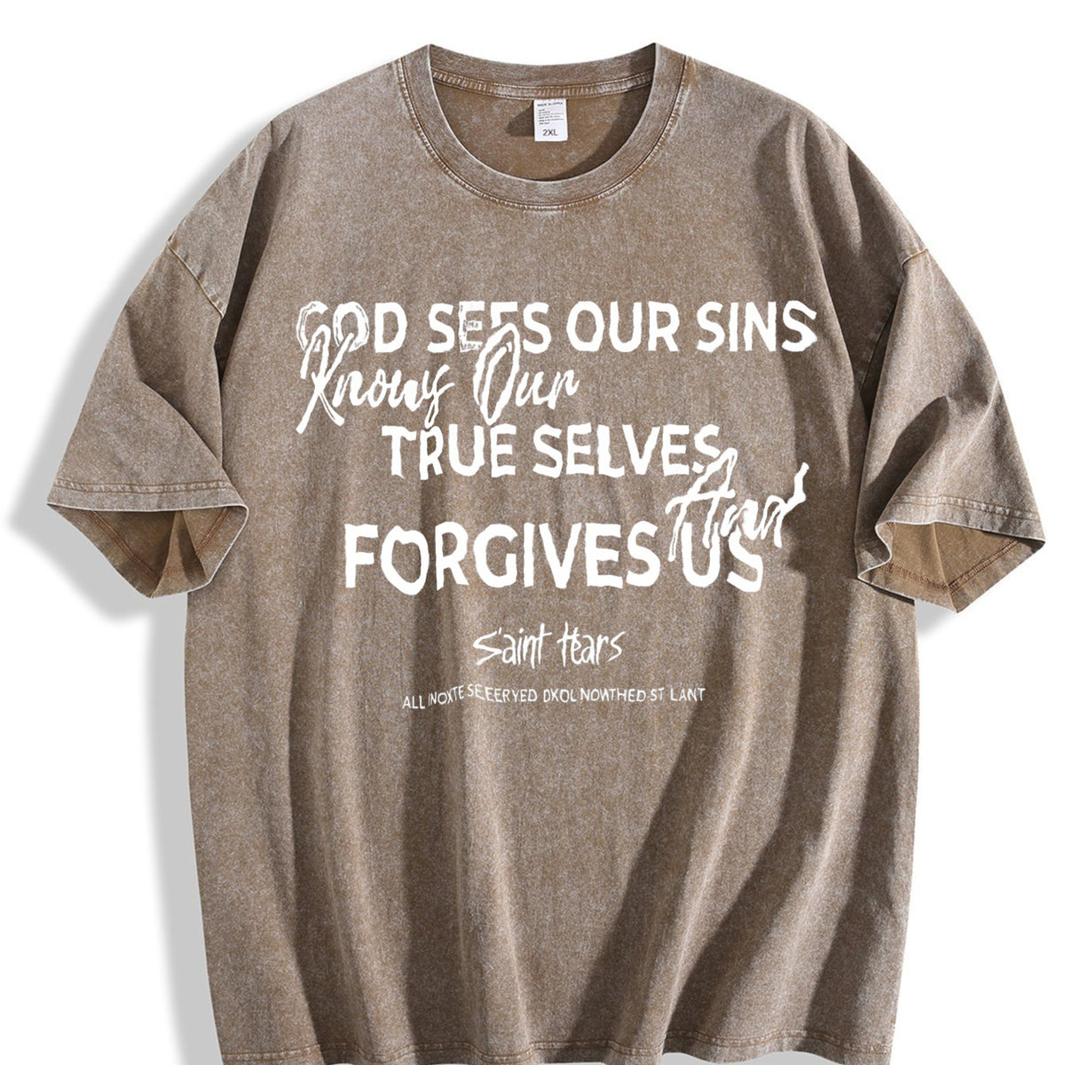 Saint Tears Faith Over Fear Vintage Washed T-Shirt - product view
