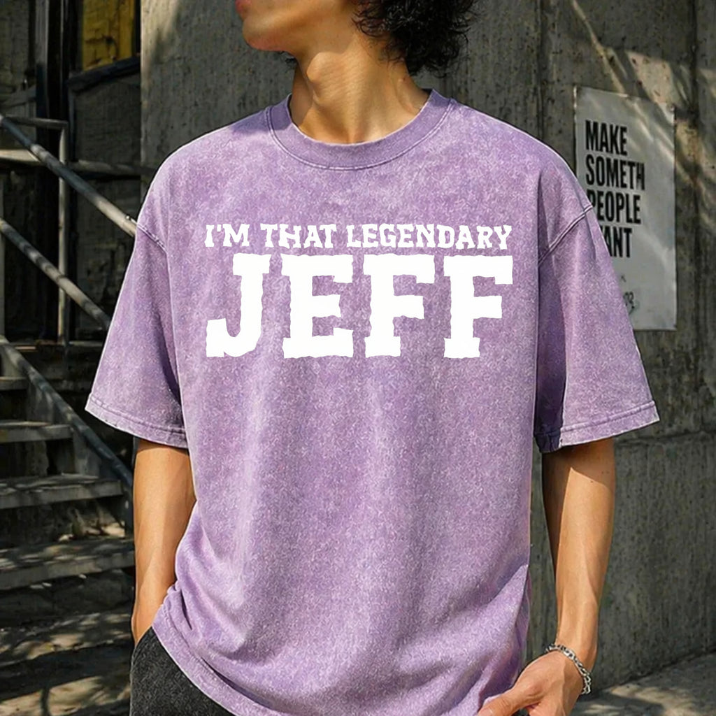 Jeff Personal Name First Name Funny Jeff Vintage Washed T-Shirt - product view