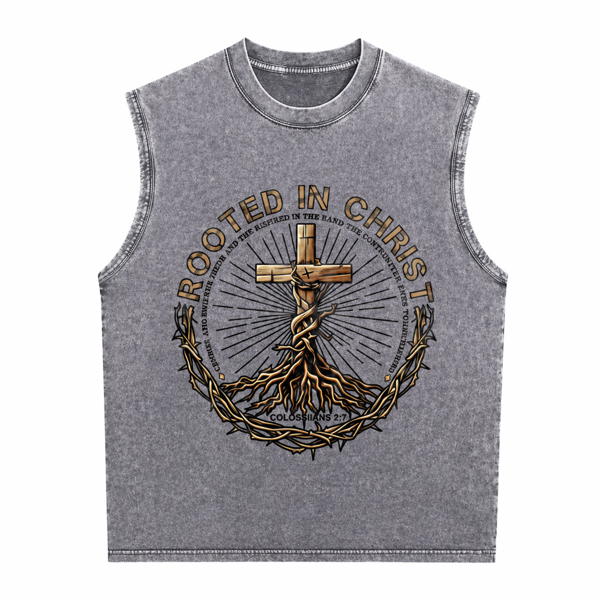 Rooted In Christ Men's Washed Tank Top - product view