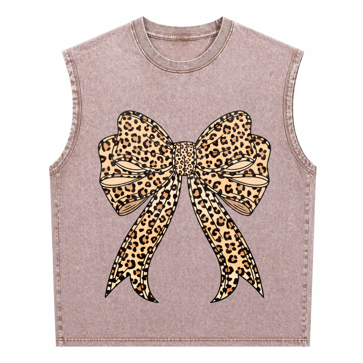 Coquette Bow Leopard For Aesthetic Girly Men's Washed Tank Top - product view