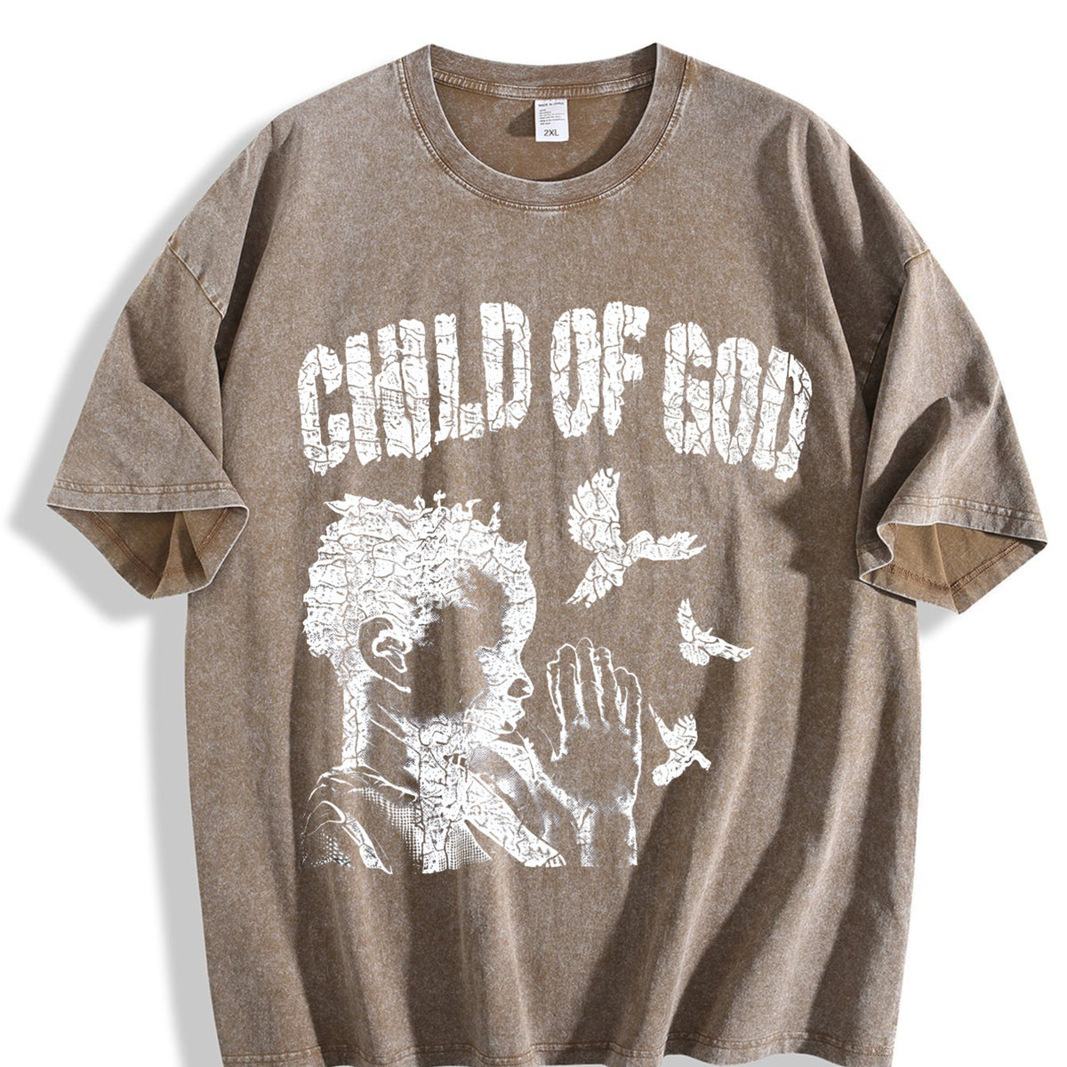 Child Of God Praying Dove Vintage Washed T-Shirt - product view