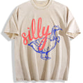 Silly Goose Script Vintage Washed T-Shirt - Beige