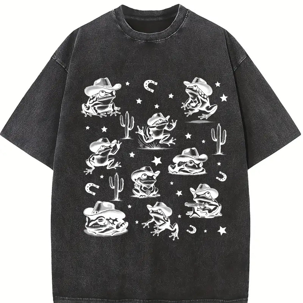 Cowboy Frogs Western Cowboy Vintage Washed T-Shirt - product view