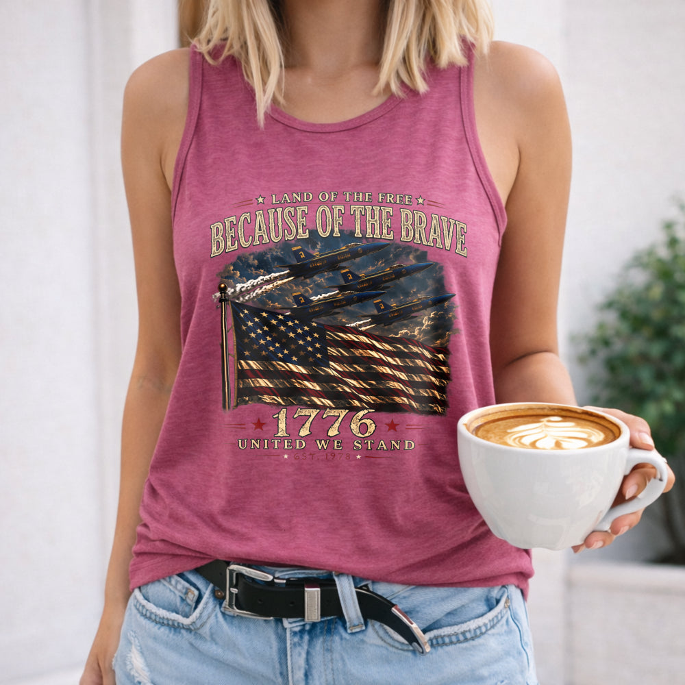 Because Of The Brave 1776 Flag Women's Tank Top - product view