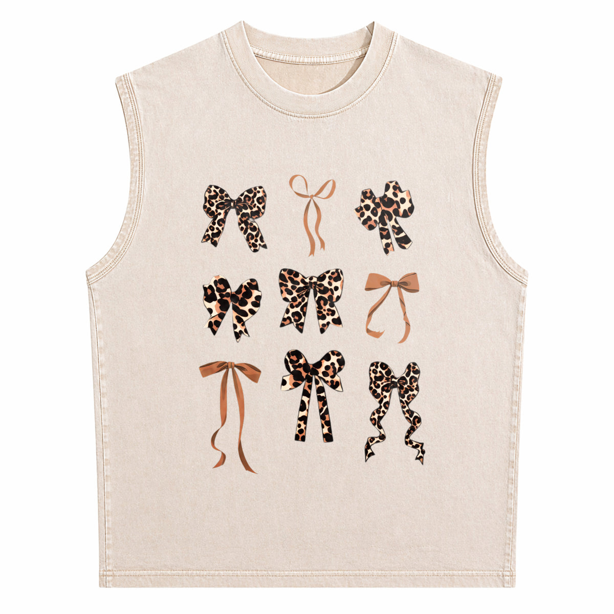 Leopard Material Summer Plus Black Floral Light Floral Men's Washed Tank Top - product view