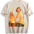 I'm Fine - Funny Housewife - Sarcastic For USA Vintage Washed T-Shirt - Beige