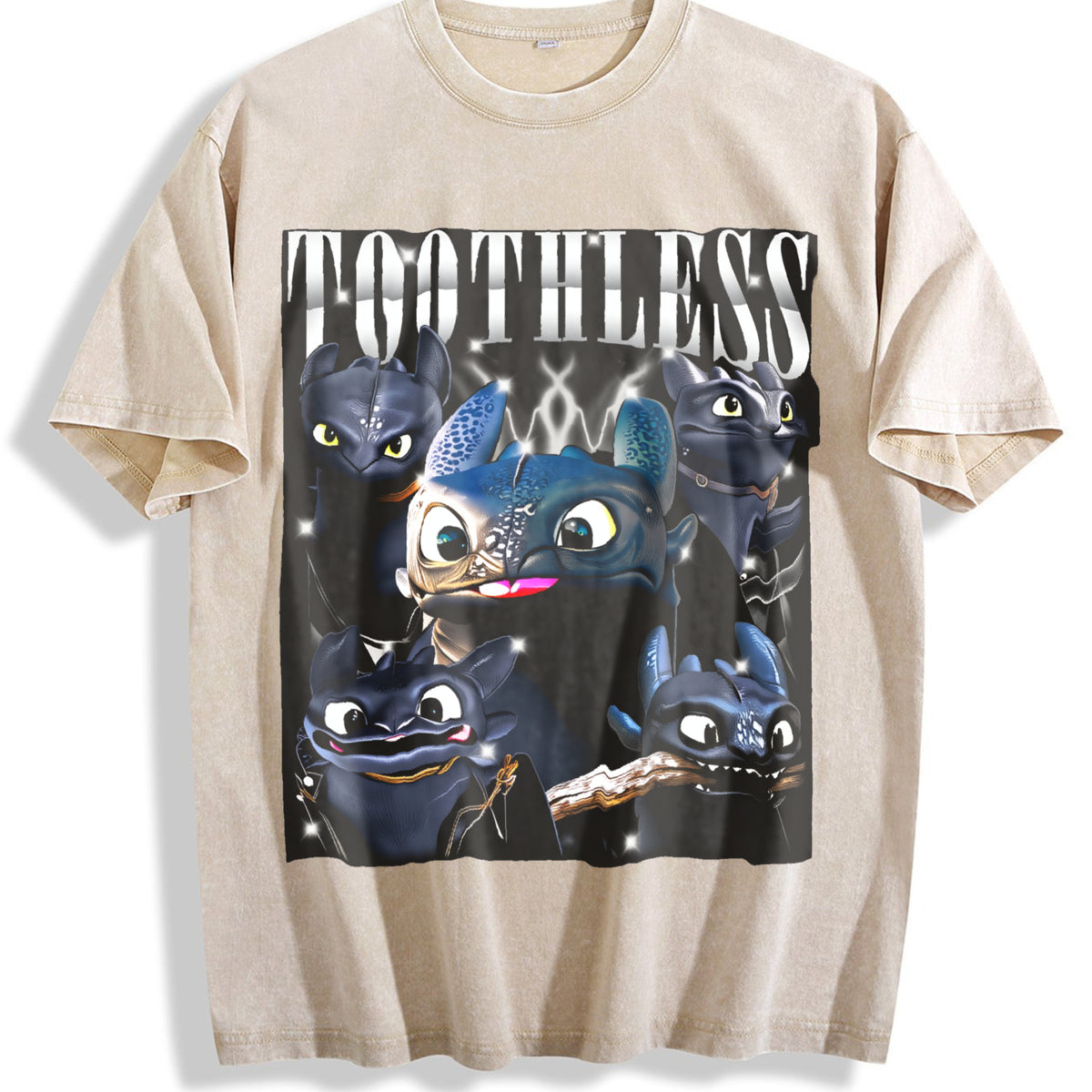 Toothless Vintage Washed T-Shirt - Beige