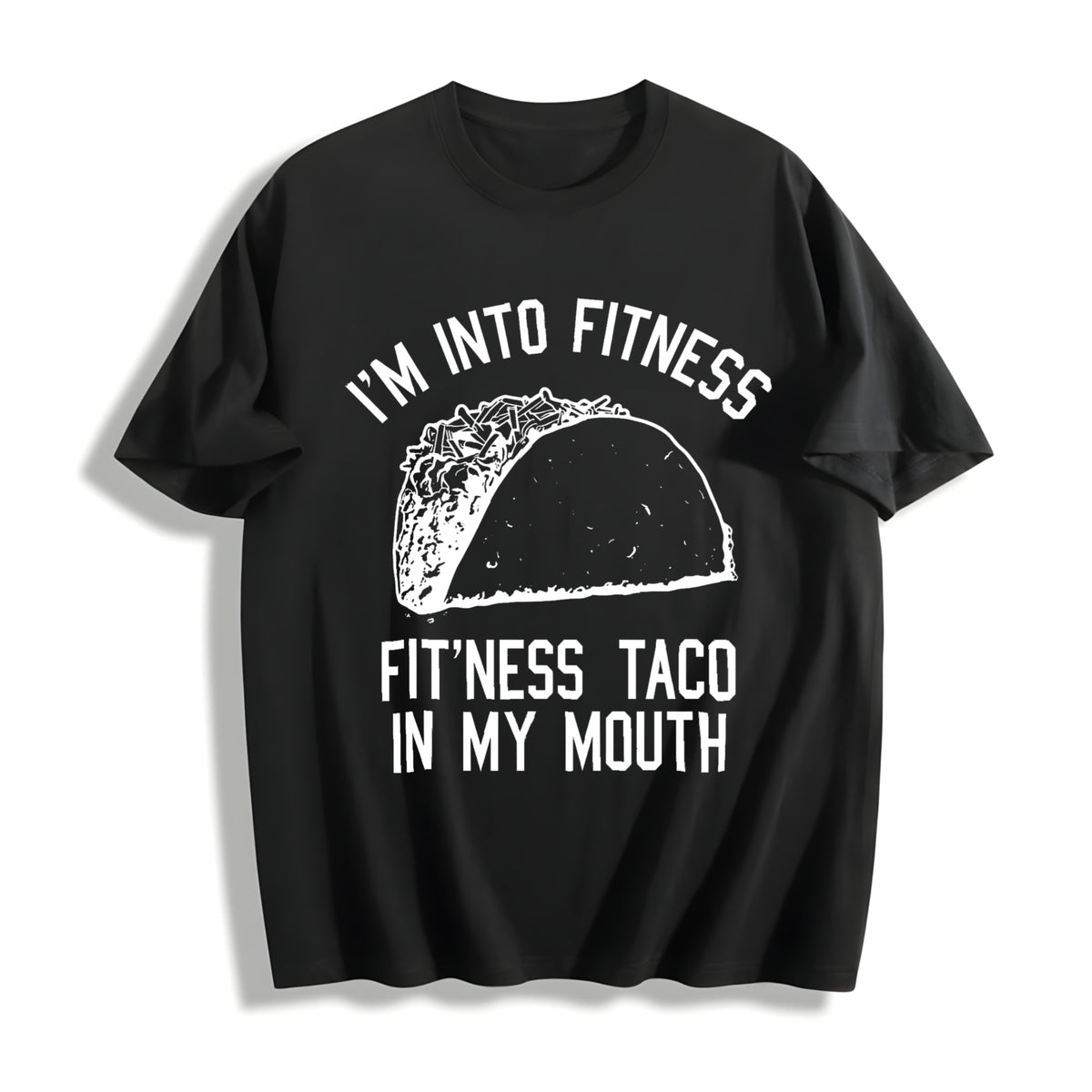 Fitness Taco Funny Humorous Gym Novelty Sarcastic Guys Funny Cotton T-Shirt - Black