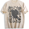 Boho Crow Vintage Washed T-Shirt - Beige
