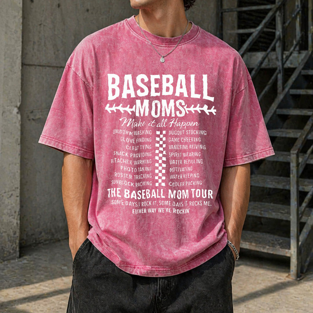 Funny Baseball Mom Vintage Washed T-Shirt - product view