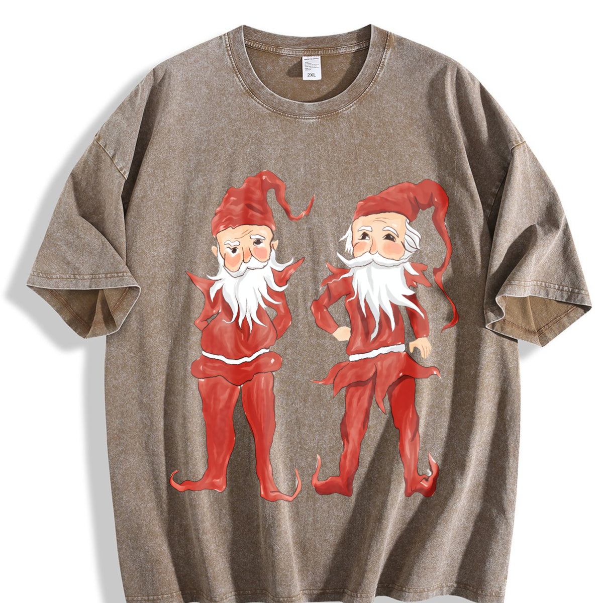 Christmas Elves Teenager Vintage Washed T-Shirt - product view
