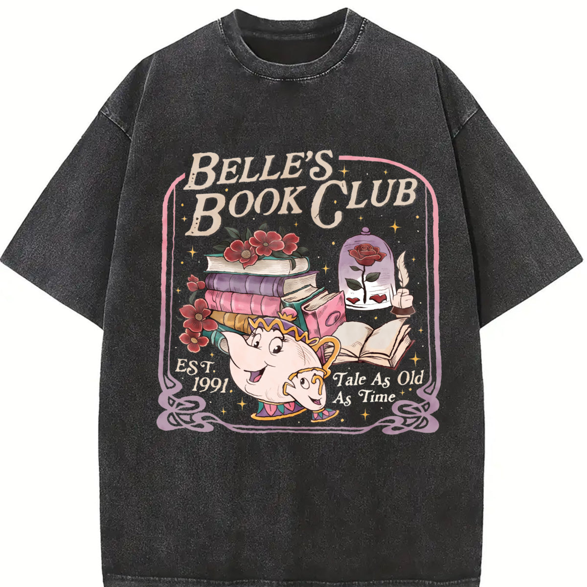 Belle Book Club Comfort Colors Shirt, Tale As Old As Time Belle Book Cafe Shirt, Book Lover Gift