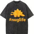 Women's Black Short Sleeves Nug Life Dino Nuggs Dino Chicken Nuggets Dinosaur Nugget Men T-Shirt