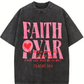 valentine shirts Faith Over Fear Unisex Washed T-Shirt, Jesus Tee, Jesus Tshirt , Christian Apparel Streetwear Menswear Oversized Top Men and Women Menswear Tops , Gym Pump Cover Graphic Men's Regular Fit