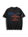Spaghetti Cotton T-Shirt - Black