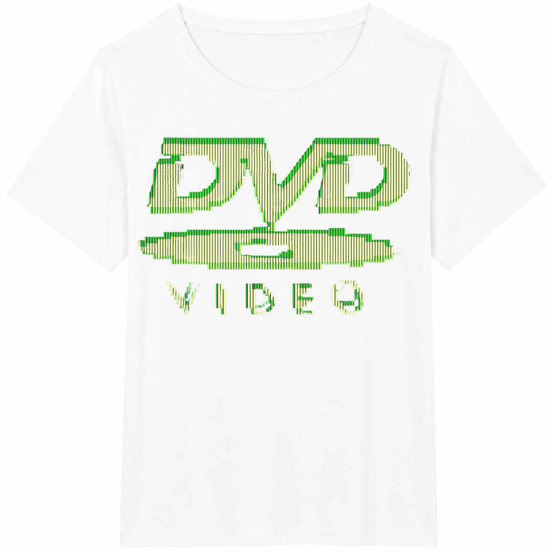 Dvd Video Nostalgic Green Logo Gaming 2000s Aesthetic Summer Cotton T-Shirt - product view